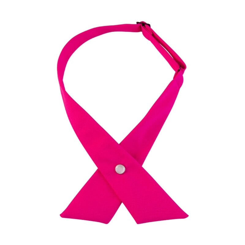 Nœud papillon croisé pour femmes et filles, Style japonais, uniforme d&#39;écolière, couleur unie, réglable, cravate pré-nouée: Rose Red