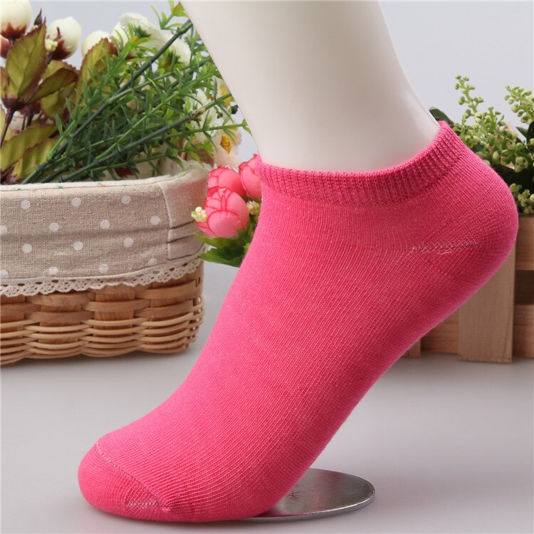 Urgot 10pcs=5pairs/lot Women Cotton Socks Summer Autumn Cute Candy Color Boat Ankle Socks Women's Thin Sock Slippers Girls Meias: E