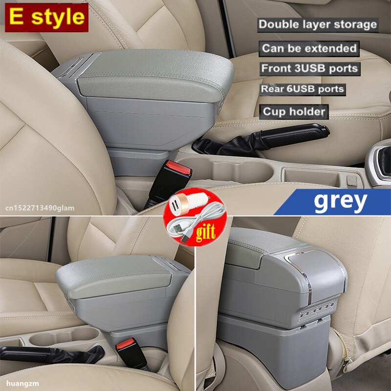 Armsteun Fo Daewoo Nexia Restyling ) interieur Center Console Storage Box Armsteun Auto-Styling Accessoires Onderdelen: E  gray 9 USB