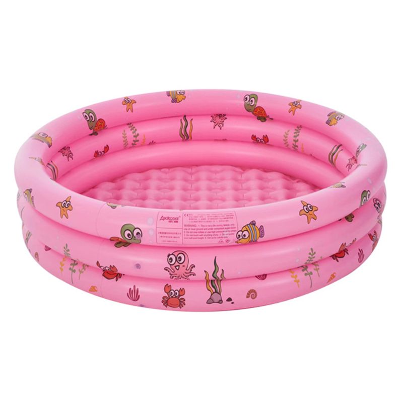 1 ensemble de piscine gonflable pour nourrissons piscine de sécurité ronde avec Kits de réparation pour enfants bébé enfant en bas âge utilisation d'été: Rose