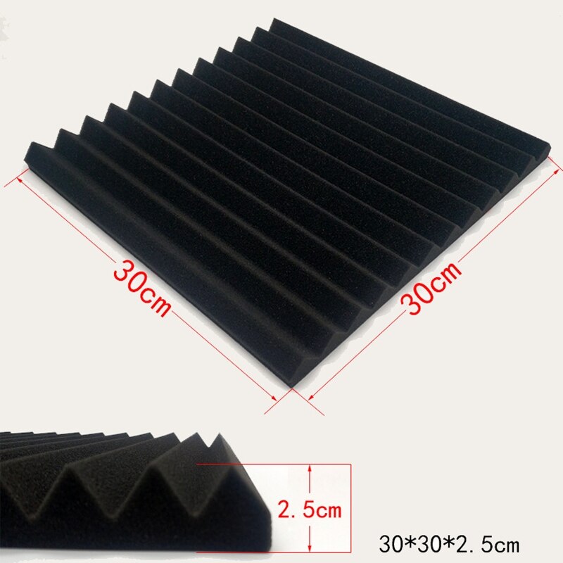 6PCS Sound-absorbing Cotton Black Sponge Studio Monitor Speaker Acoustic Isolation Foam Pads for Recording Studios Karaoke