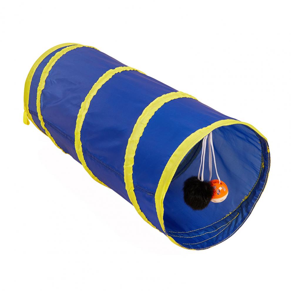 Pet Tube Toy Cozy Collapsible Comfortable Play Tubes Crinkle Kitten Toys for Four Seasons Pet Tunnel Toy Cat Toy:  Blue