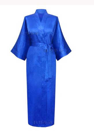 Vrouwen Zijde Satijn Lange Bruiloft Bruid Bruidsmeisje Gewaad Kimono Gewaad Feminino Badjas Grote Maat XXXL Peignoir Femme Sexy Badjas: XXXL / Bruin