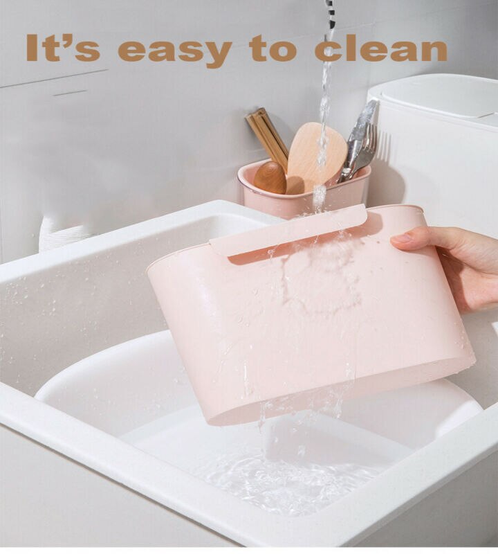 Kitchen Cabinet Door Plastic Basket Hanging Trash Can Bin Waste Box Garbage