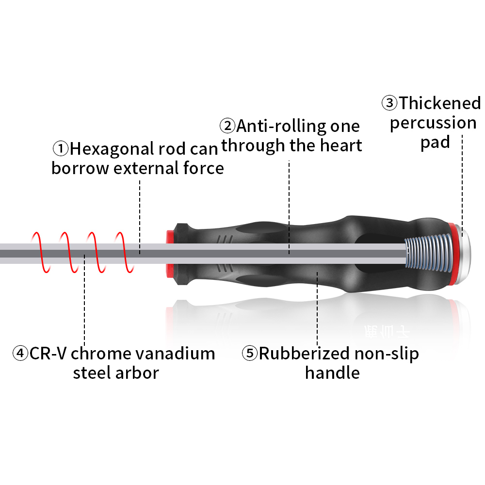 LUXIANI Longer Slotted Phillips Screwdriver Hammerable Hand Tools For Car Repair Household Can be knocked Magnetic Screw Driver
