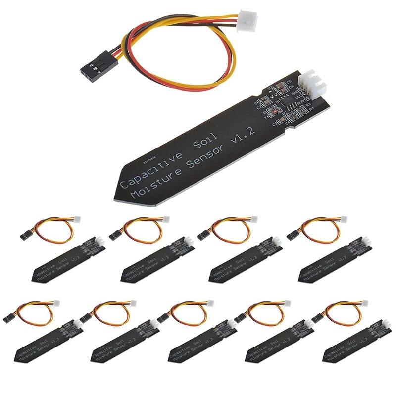 Capteur capacitif d&#39;humidité du sol, pour soins des plantes, testeur de sol, système d&#39;arrosage automatique, pour Arduino Raspberry Pi, 10 pièces