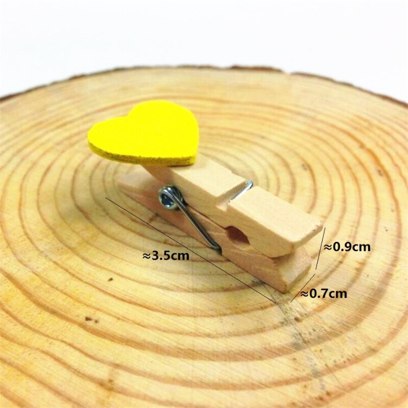 10 stuks gele houten paperclips, houten knijpers, mini-tasklem, bruiloftsspecial
