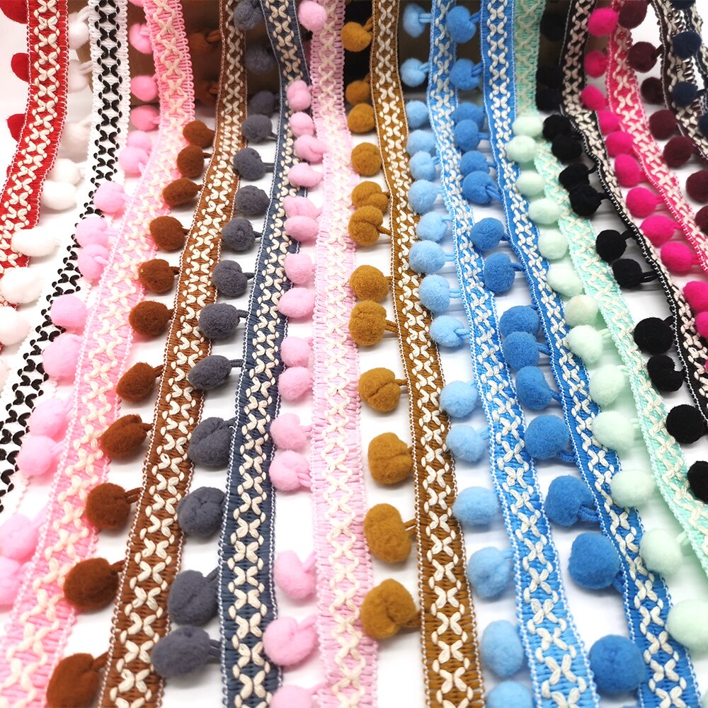 10 Meter Pom Pom trimmen Spitze Stoff NäHenne Zubehör Pompons quaste Trimmen Ball Fransen Band NäHenne Spitze Für DIY Material bekleidung
