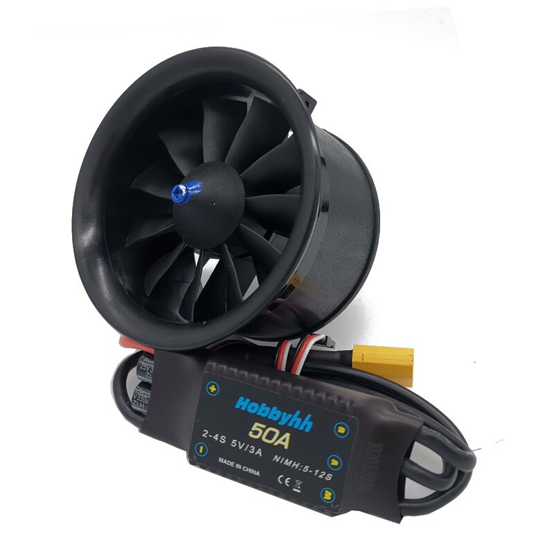 Hobbyhh 50A ESC Und 64mm EDF mit 11 blades impeller 4S 3500KV motor oder 3S 3900KV anzug für rc jet flugzeug 64: ESC and 3900KV EDF