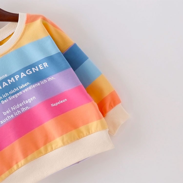 1-6 ans coton bébé garçons filles T-shirt vêtements à manches longues arc-en-ciel chemises printemps hiver enfant garçon fille vêtements Blouse hauts