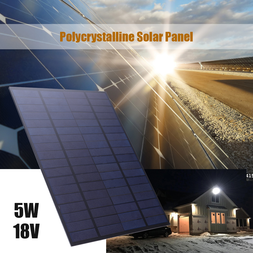 5W 18V Solar Panel Multi-functional Practical Convenient Polycrystalline Silicon Solar Cell Charger for 12V Battery
