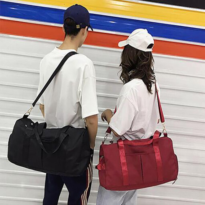 Oxford ao ar livre sacos de ginásio esportes das mulheres treinamento fitness bolsa viagem yoga esteira saco de desporto com compartimento sapatos