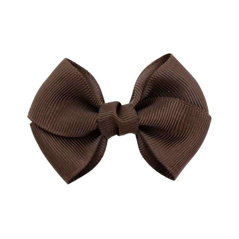 Solide Lint Strik Haarspeld voor Meisjes Kinderen Bowknots Haar Clips Vrouwen Haarspelden Haar Accessoires Baby Haarspelden Decoraties: 03 Coffee