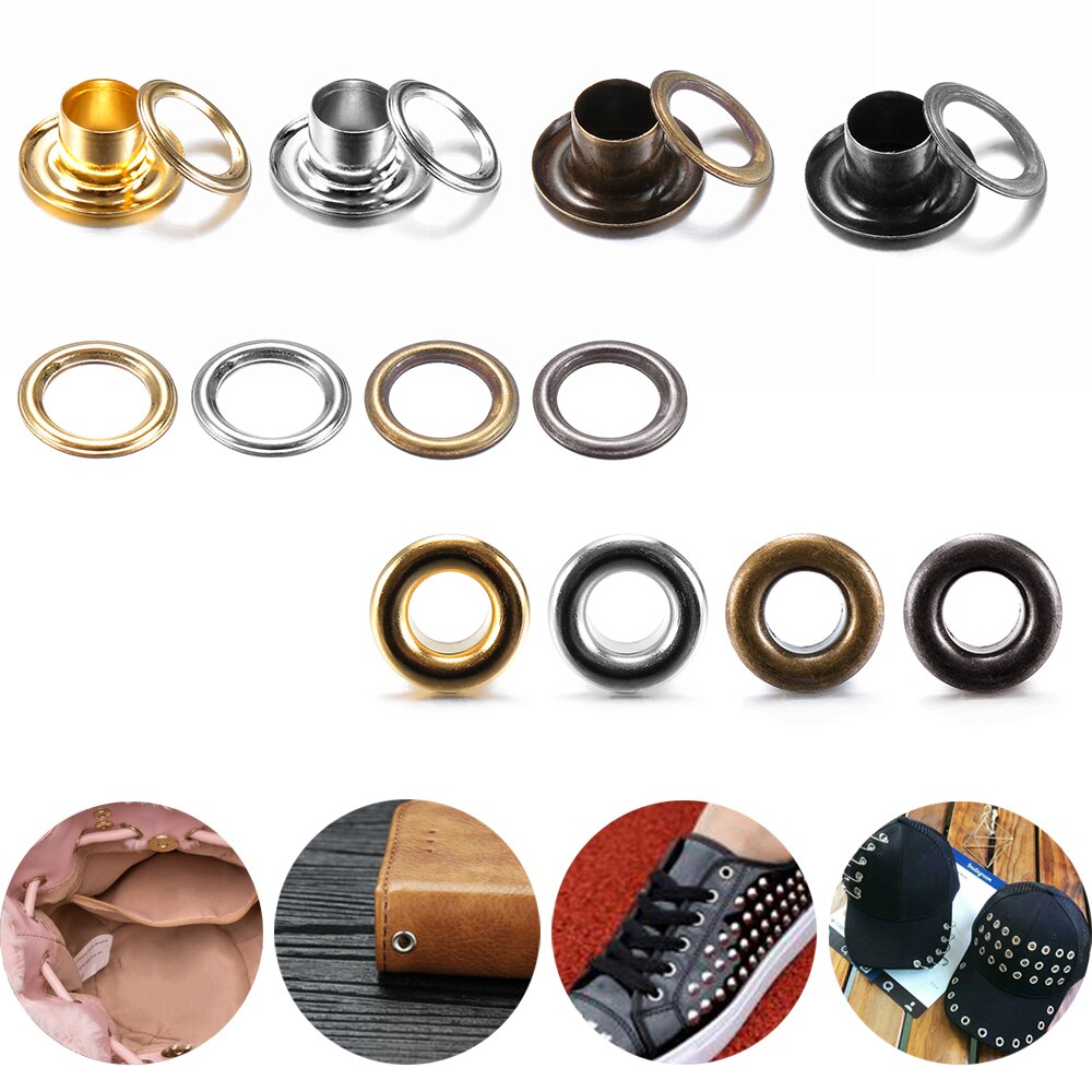 Juego de 50 botones de ojal redondos de Metal, ojales, hebilla de cinturón de cuero, hebillas de remache artesanales, zapatos de bebé, accesorios de costura de ropa