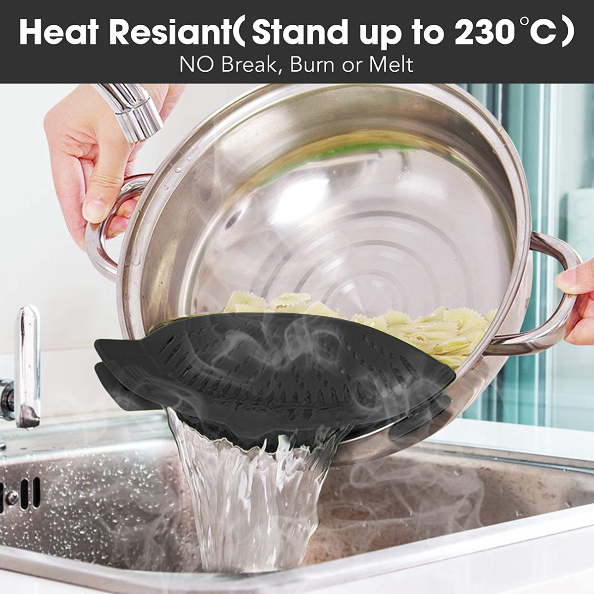 Siliconen Clip Op Zeef Voor Potten Pan Pasta Zeef Keuken Voedsel Zeef Handsfree Pan Zeef Voor Spaghetti Pasta rijst
