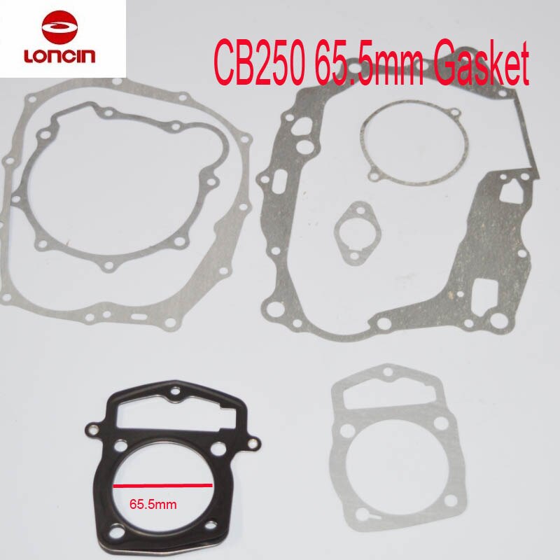 Loncin-Junta de motor de aire refrigerado por agua, junta de 250cc zongshen cb250, kayo dirt bike atv quad 69mm 70mm 65,5mm,: loncin 65.5mm gasket