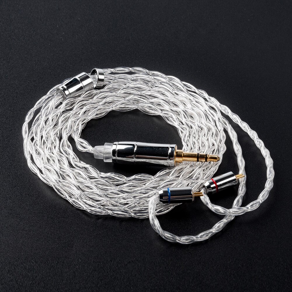 KBEAR Limpid 4 Core 4N 99.99% Purity Silver Earphone Cable with 2Pin/QDC/MMCX/TFZ Connector for KZ ZSX ZS10 PRO ZSN BLON BL03: 2Pin 3.5mm