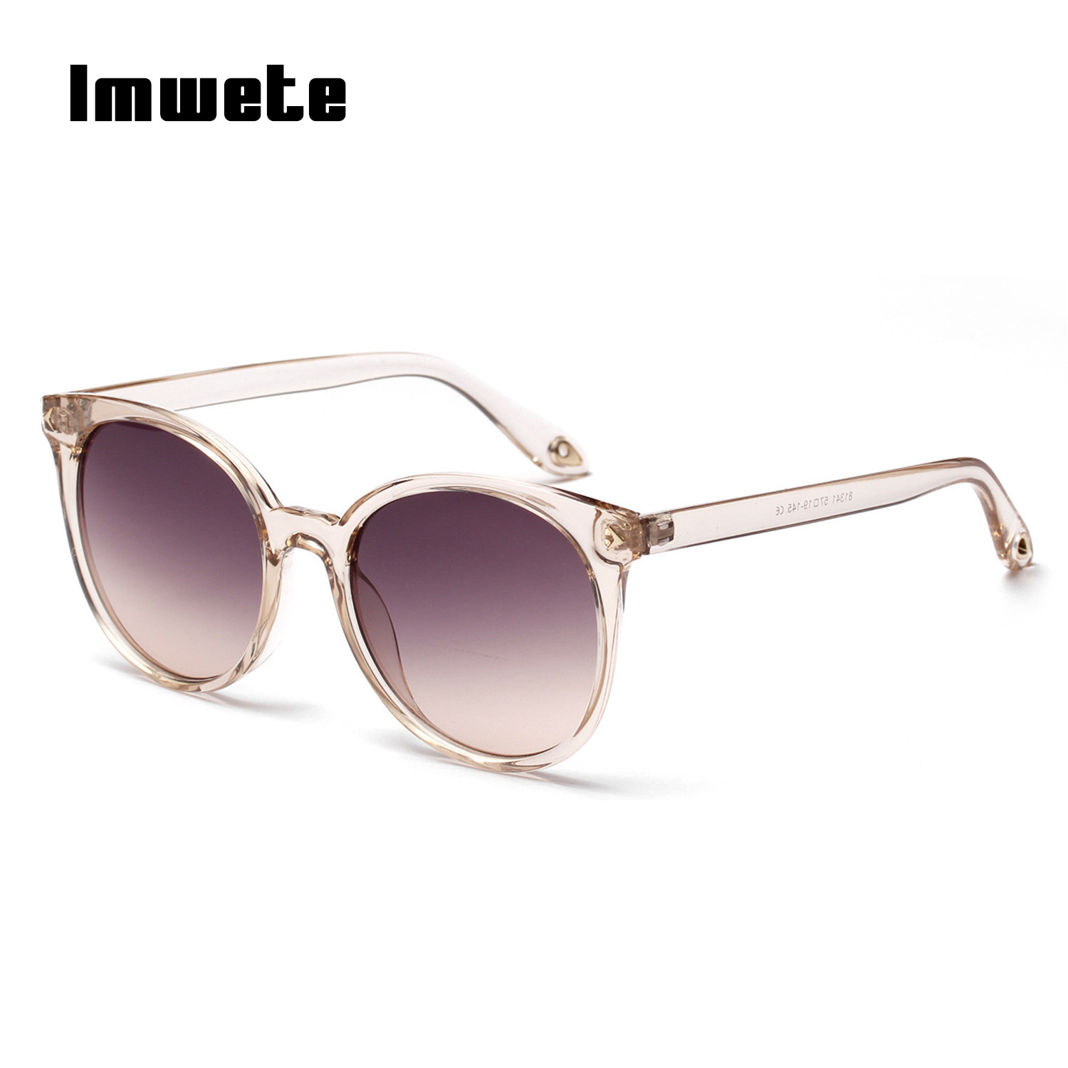 Imwete 90 S Ronde Zonnebril Vrouwen Cat Eye Zonnebril Classic Eyewear Shades Vrouwelijke Vintage Zwarte Koffie Kleur Zonnebril UV400