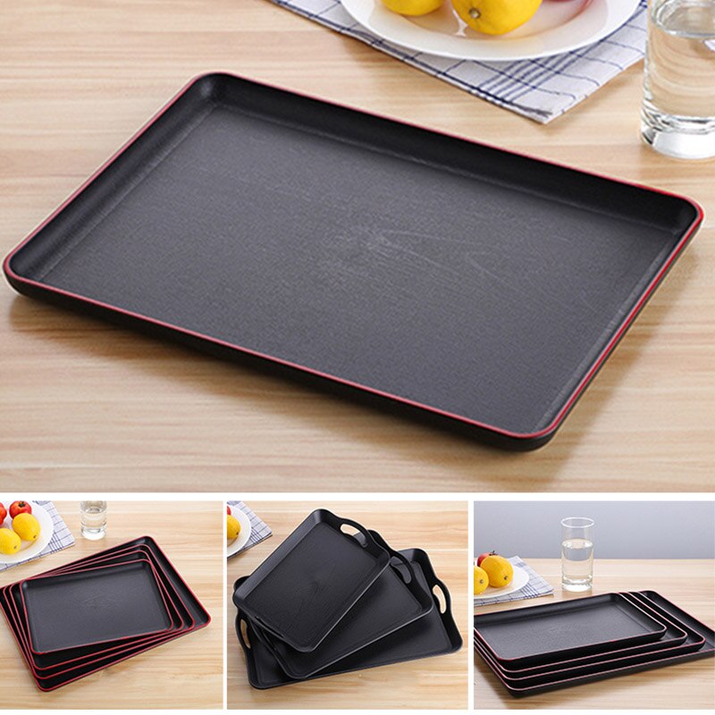 Serving Tray Rectangular Plastic Tray Food Serving Trays Anti-slip Scratch-resistant RERI889