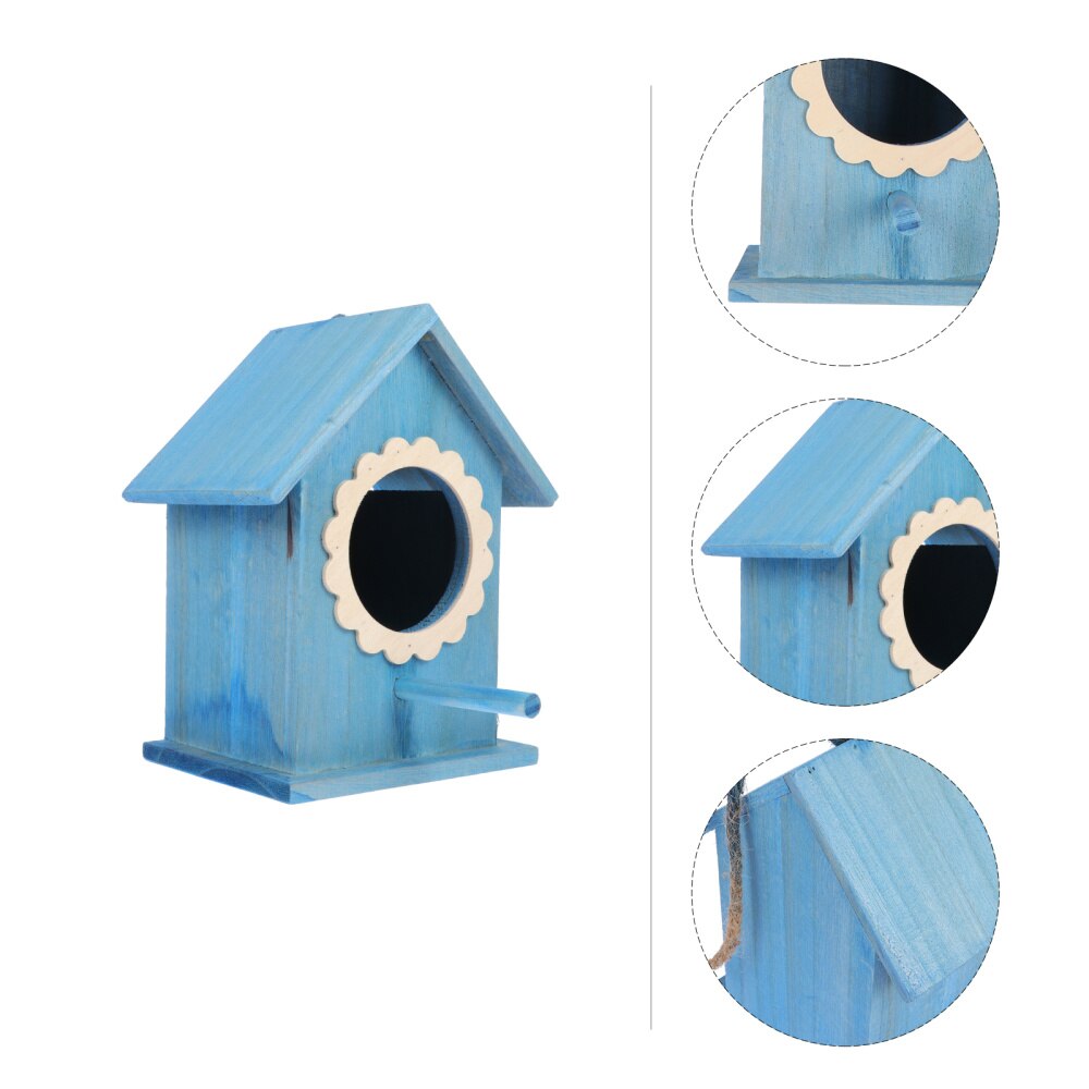 Decorative Bird House Wooden Hanging Bird Nest Bird Feeder Birdhouse