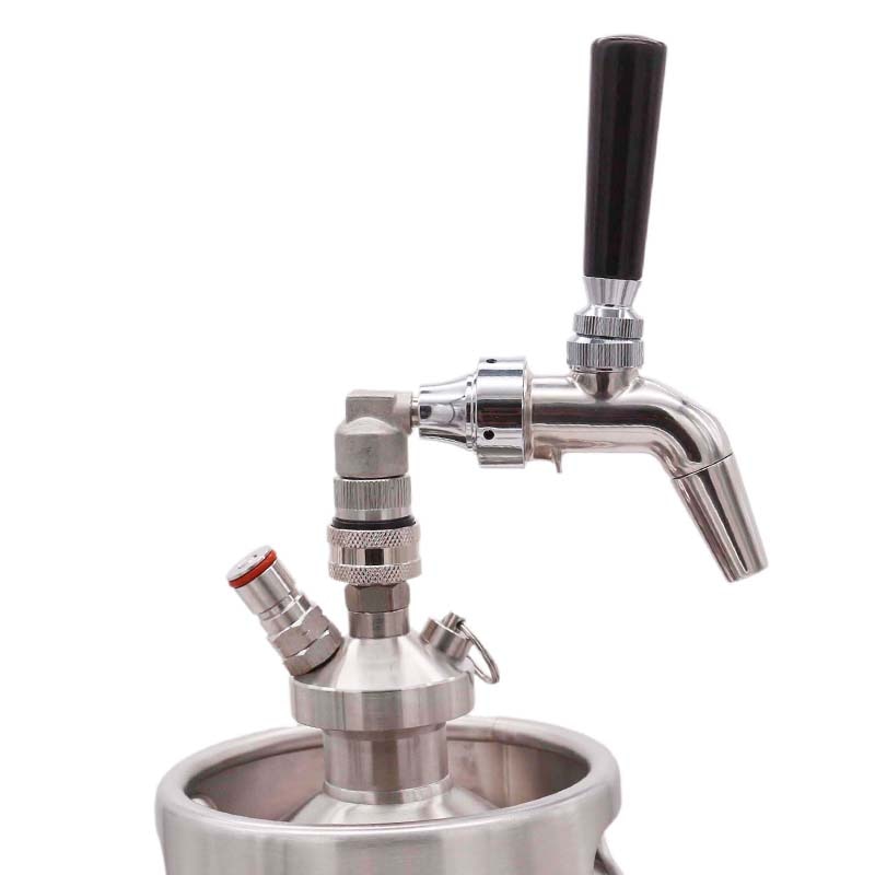 Stainless Forward Sealing Tap with Stainless Ball Lock Quick Disconnect Homebrew Kegging For Ball Lock Cornelius Keg Mini Keg