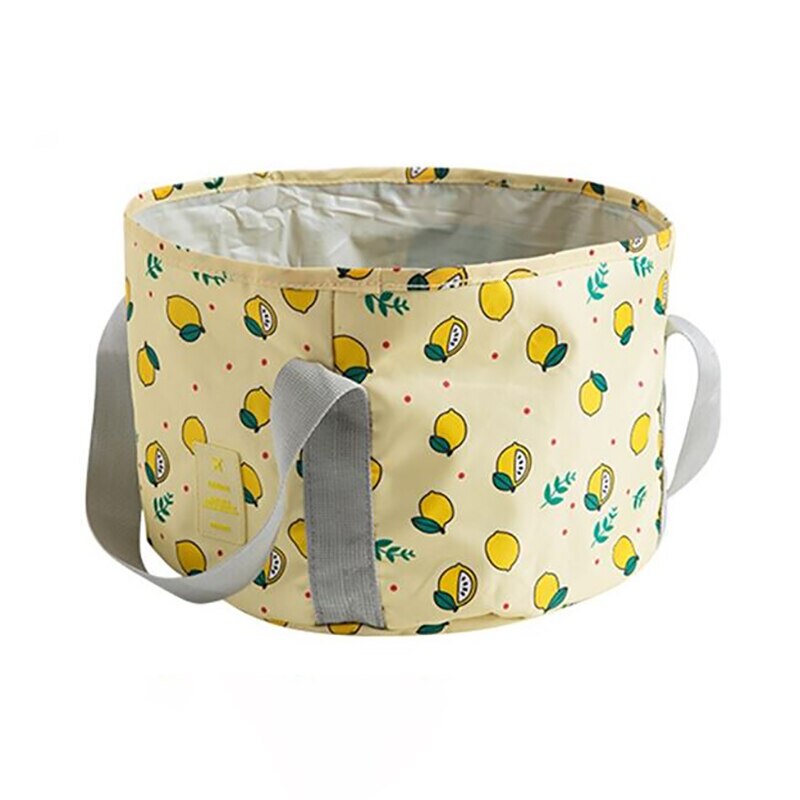 GESEW Foldable Basin Outdoor Travel Water Bucket Portable Foot Bath Bucket Multipurpose Folding Washbasin Large Capacity Basin: LemonYellow