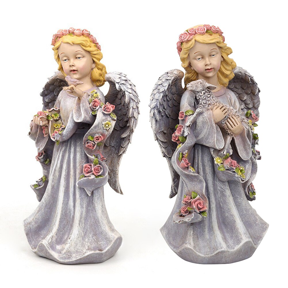 Flower Fairy Angel Figurines Home Ornament Fairy Garden Miniatures Resin Beautiful Girl Figurines Wedding Souvenirs