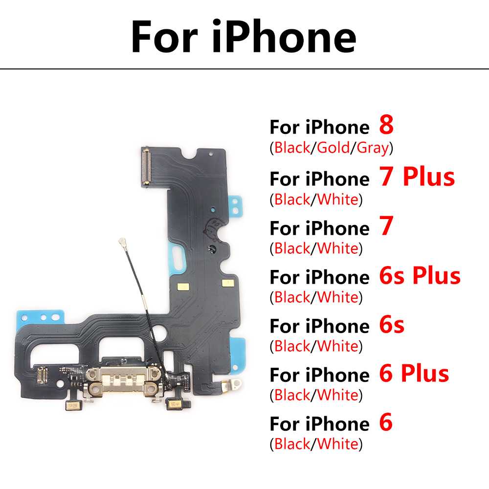 Nedre laddningsport docka för iphone 6 6s 7 plus usb 8 kontakt laddningskontakt med mikrofon hörlursuttag flexkabel