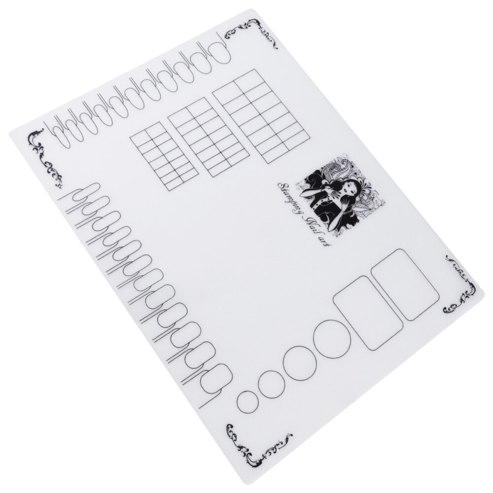 1pc Silicone Practice Pad Guide Tools Nail Sticker Manicure Mat Nail Art Mat for Home: Default Title