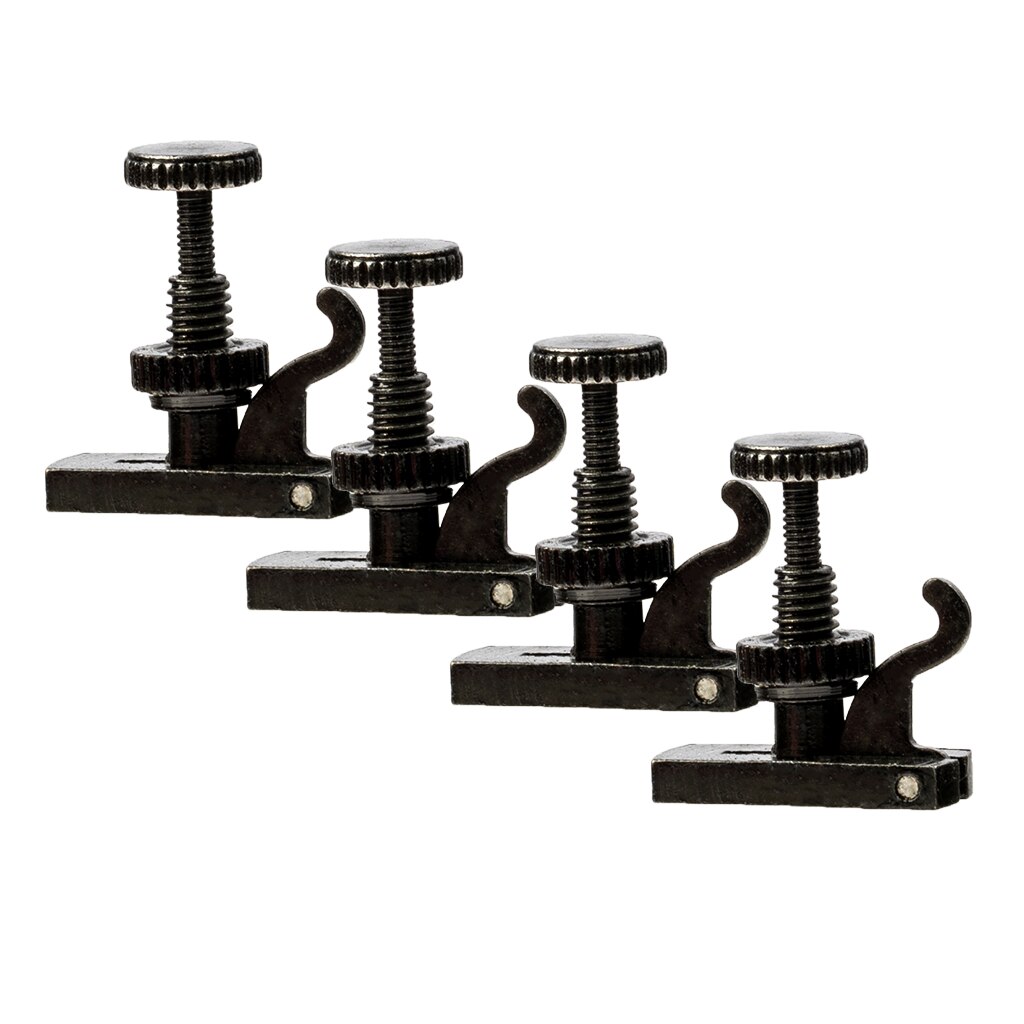 NAOMI 4pcs Violin Fine Tuner Violin Tuner Adjuster Black Violin Fine Tuners Spinner Adjuster Strings Hooks