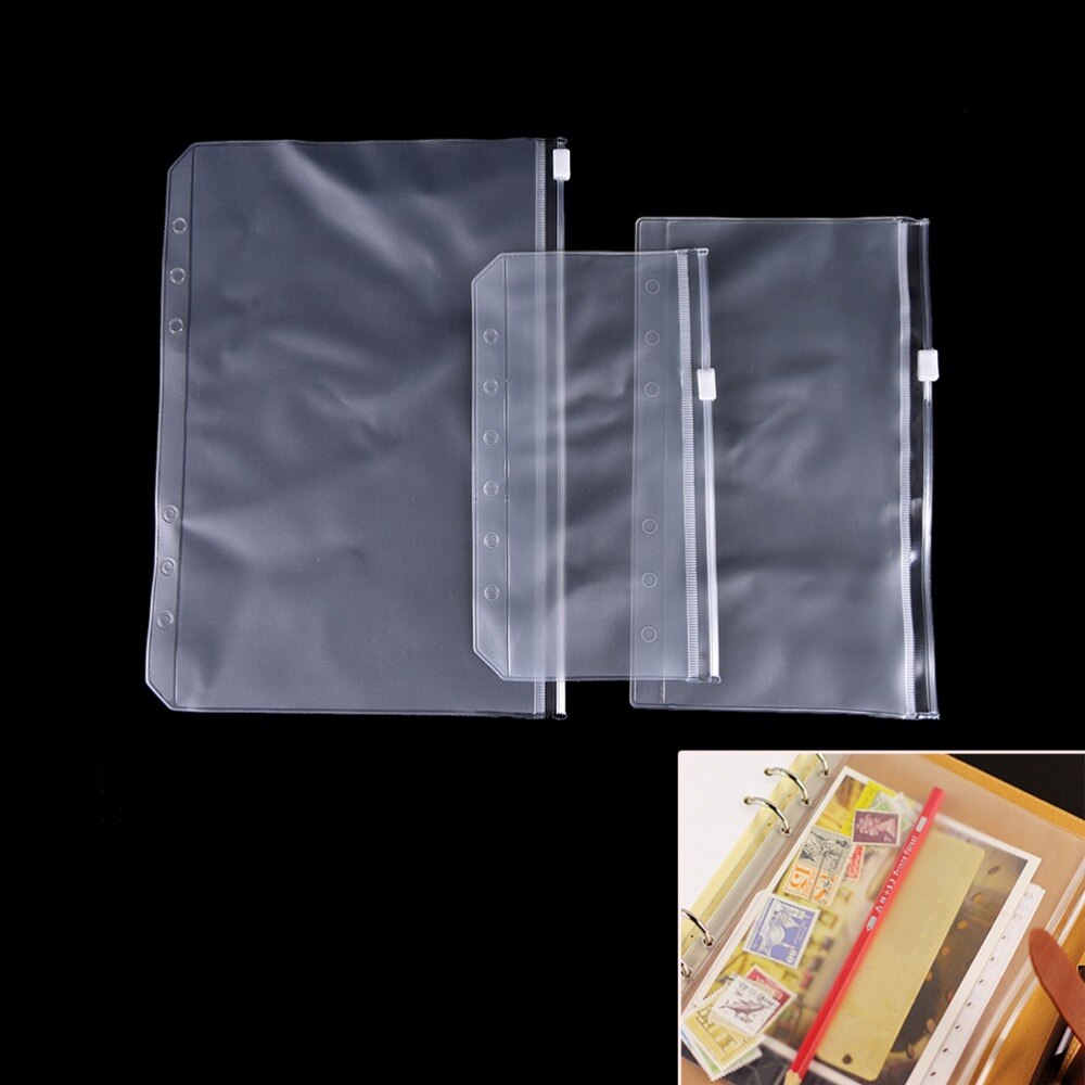 1 Uds., organizador de agenda de viajero, bolsa con cremallera, productos archivadores A5/A6/A7, accesorios de viaje transparentes