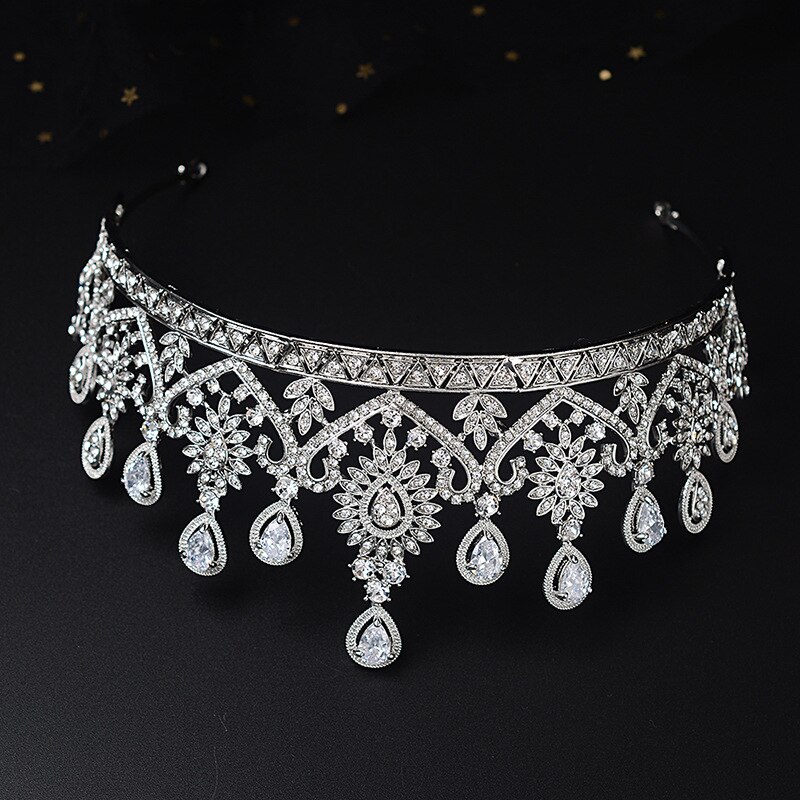 Cristal de luxo pavão nupcial tiaras cz coroas strass pageant diadema barroco coroa noiva headbands casamento acessórios para o cabelo