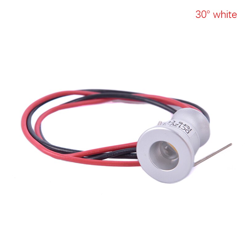 Foco de armario Led de 12V, Mini foco de luz empotrable impermeable IP65, luz de exhibición de armario, cuerpo de aluminio de 1W: 30  white