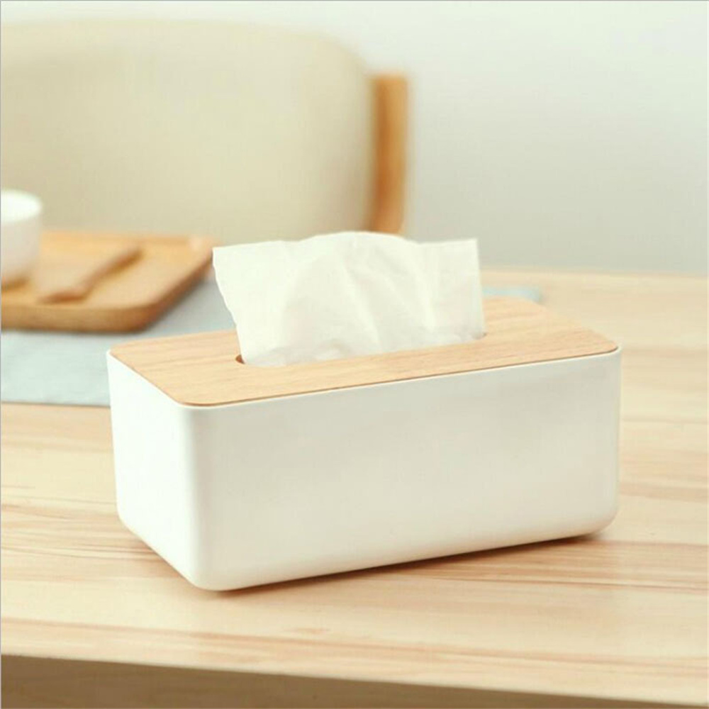 Japanese Tissue Box Wooden Cover Toilet Paper Box Solid Wood Napkin Holder Case Simple Stylish Home Car Tissue Paper Dispenser
