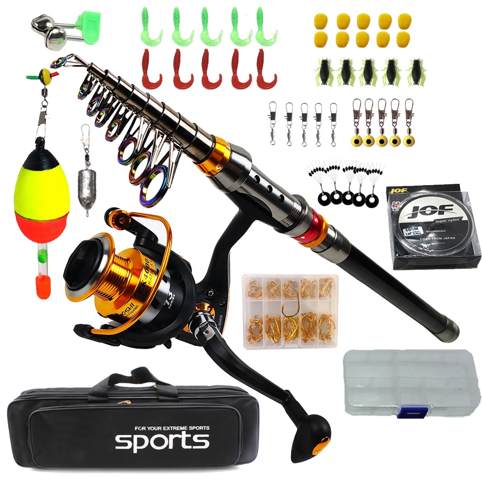 Teleskopisk fiskespö combo feeder spö kit 1.8-3.6m kolfiber fiske set kort resa fiskespö bas karp gäddsticka