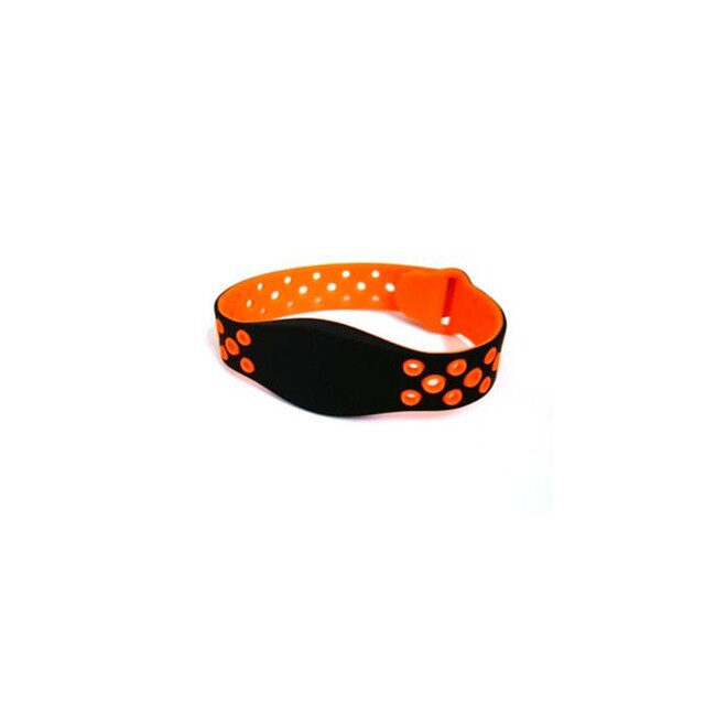 13.56MHz Read Only RFID Adjustable Soft Wristband Silicone Bracelets Wrist Band NFC Smart S50 1k IC Door Access Control Card: Orange