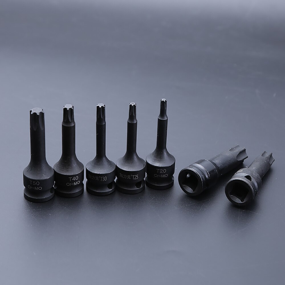 1Pc Torx Bit Elektrische Slagmoersleutel Air Wrench Adapter Bit 3/8 "Adapter Drive Socket T20 T25 T30 T40 t50 T55 T60 Hand Tool