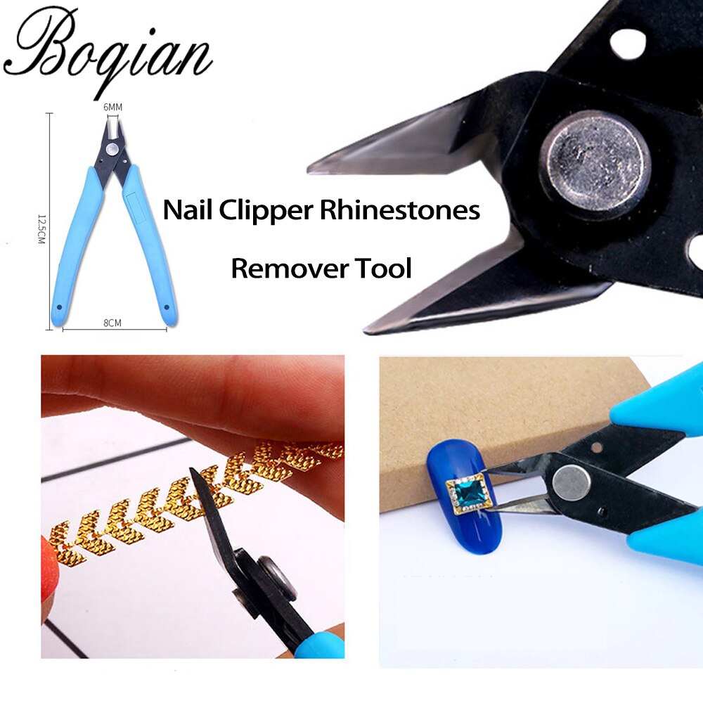 Bqan Snijden Tang Rvs Nail Art Clipper Remover Steentjes Ketting Schaar Manicure Boren Clip Gereedschappen