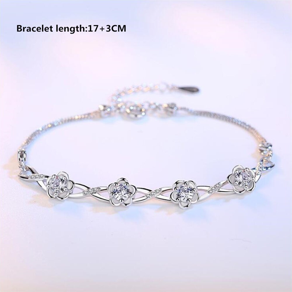 NEHZY 925 sterling silver high woman retro flower-shaped cubic zirconia pearl bracelet Ear jewelry: 1361