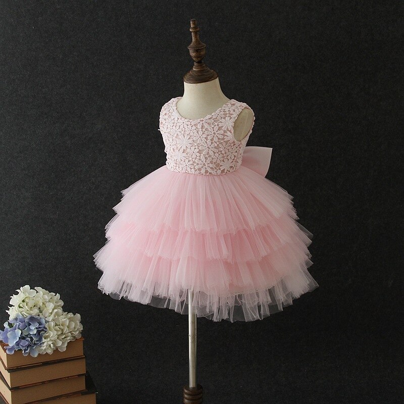 1 2 3 4 5 Jaar Oud Verjaardag Baby Meisje Jurken Tutu Wit Roze Party Liefde Formele Peuter Baby meisjes Kleding RBF194016