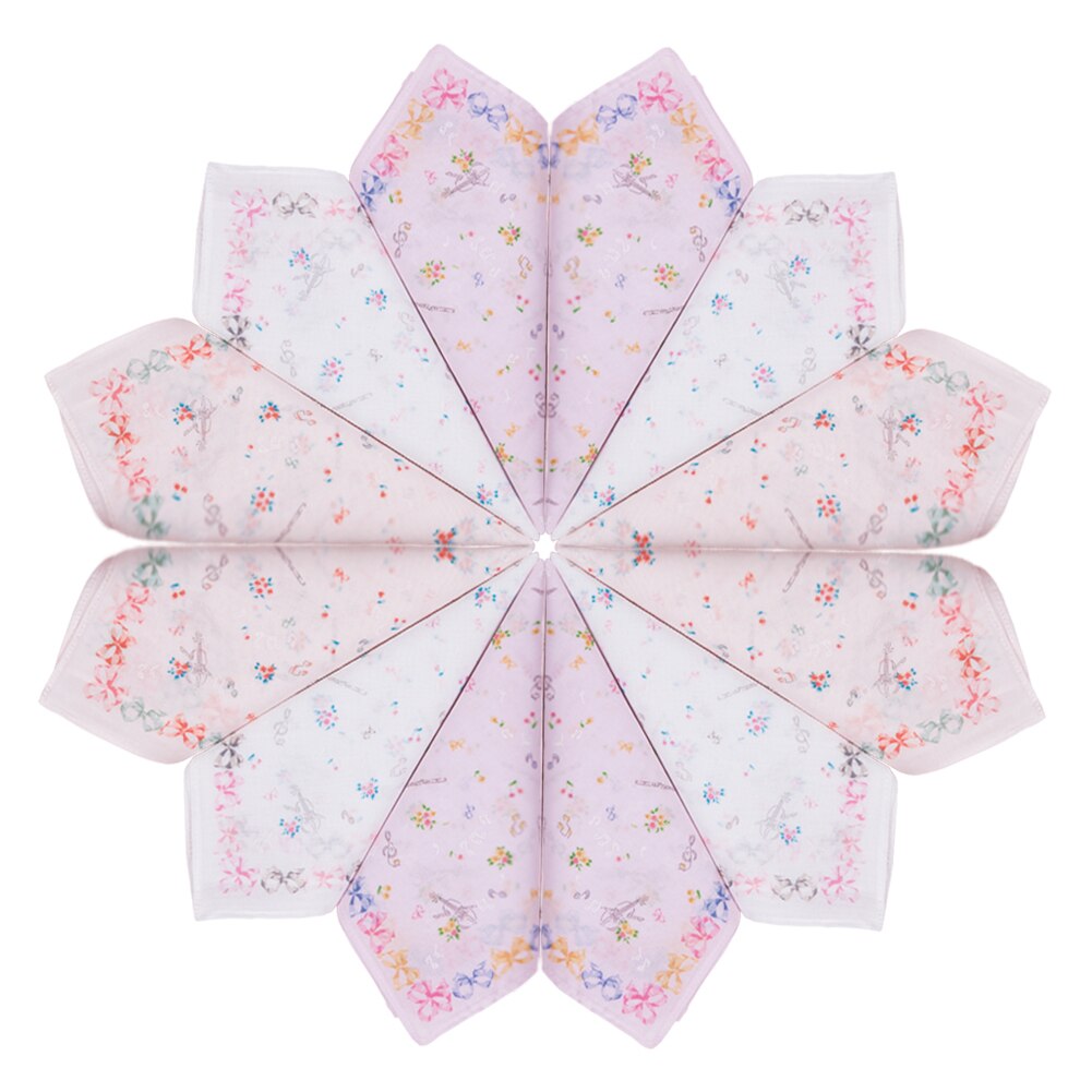Cotton Handkerchief Flower For Girl Children 1 Set: 12PCs-3