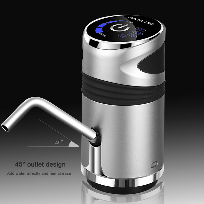 Husholdningsautomatisk vanddispenser flaskevand manuel vandpresse intelligent bærbar vanddispenser drikkevandspumper: Sølv