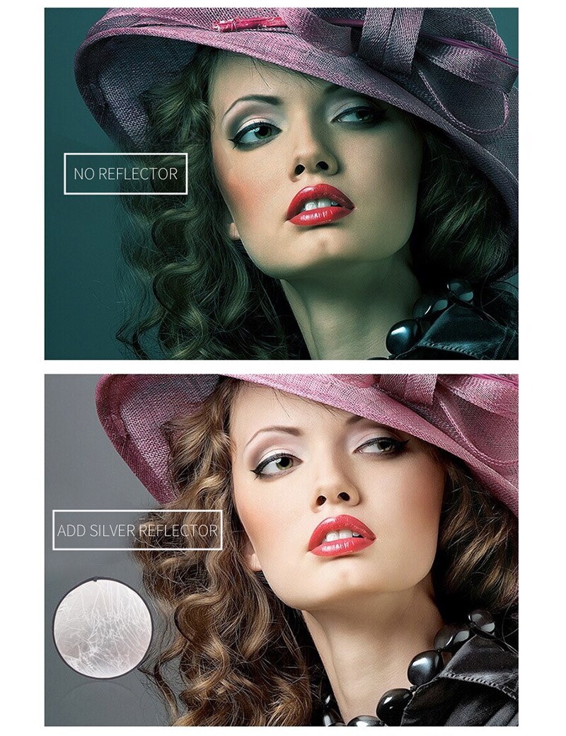 78CM 2 in 1 Reflector Round Flash Photo Studio Collapsible Light Reflector Gold Silver Photography Reflector
