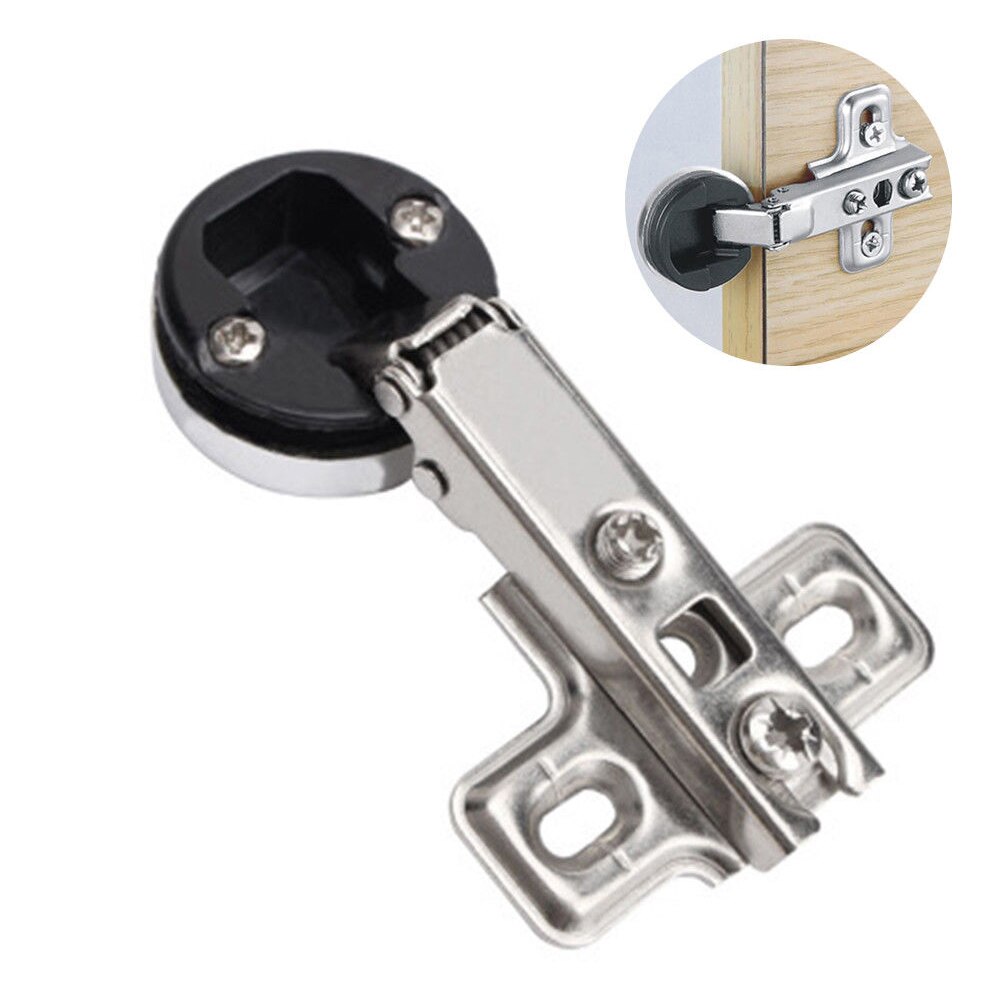 Cupboard Durable Fitting Wine Cabinet Glass Door Hinge 26mm Cup Screws Full Overlay Practical Home Accessories Cold Rolled Steel