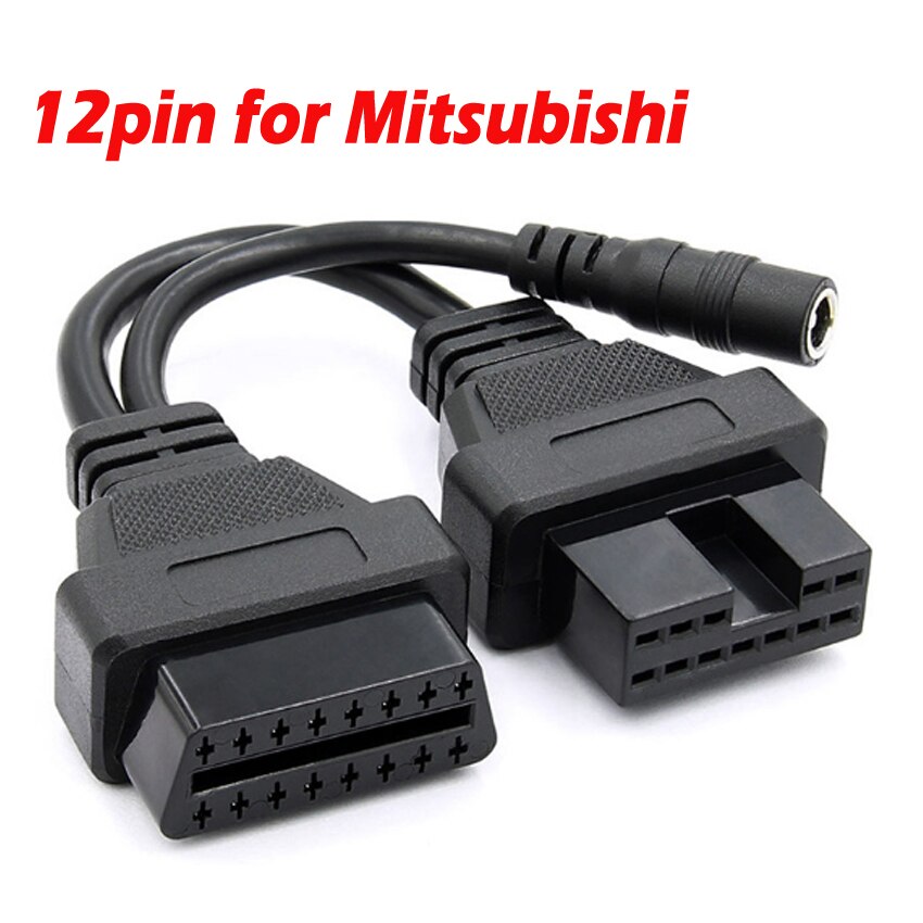 OBD de 12 a 16 P para conector para Mitsubishi, Cable de diagnóstico OBDII de 16 pines para Mitsubishi, 12 Pines, conector OBD2