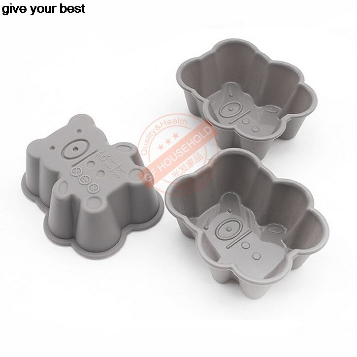 5 stk tegneserie bjørneform 3d silikone muffin kop kage form bageværktøj bageware maker form bakke bagning