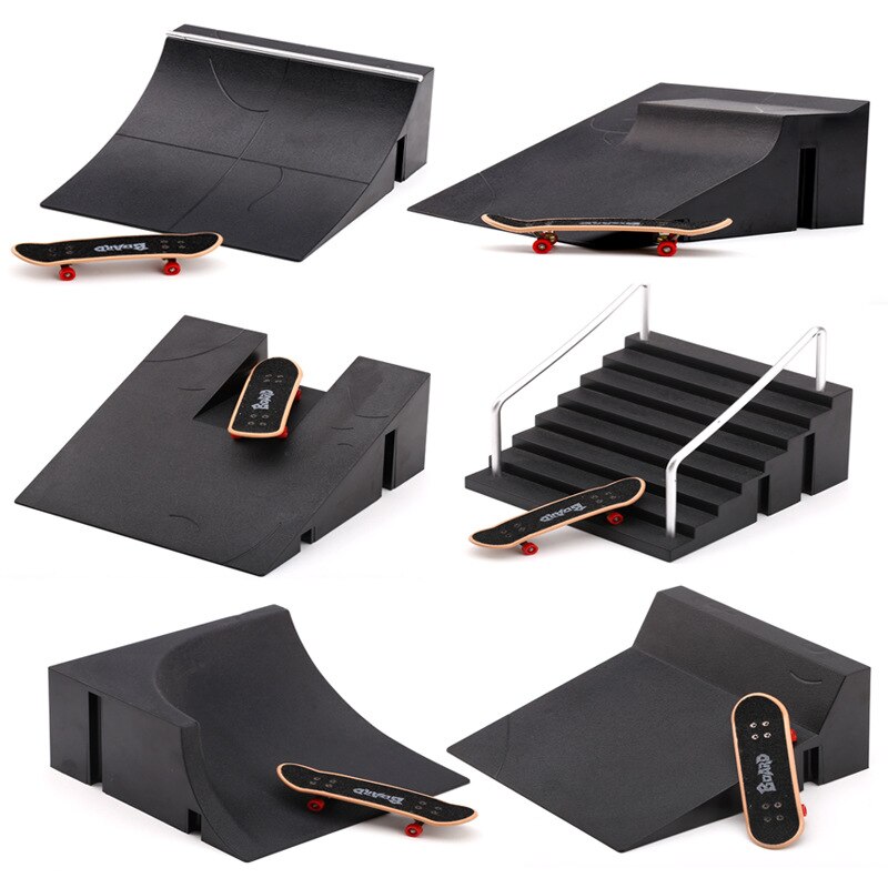 Mini Alloy Finger Skating Board miejsce połączenie zabawki dzieci deskorolka Ramp Track edukacyjne zestaw zabawek dla chłopca urodziny prezenty