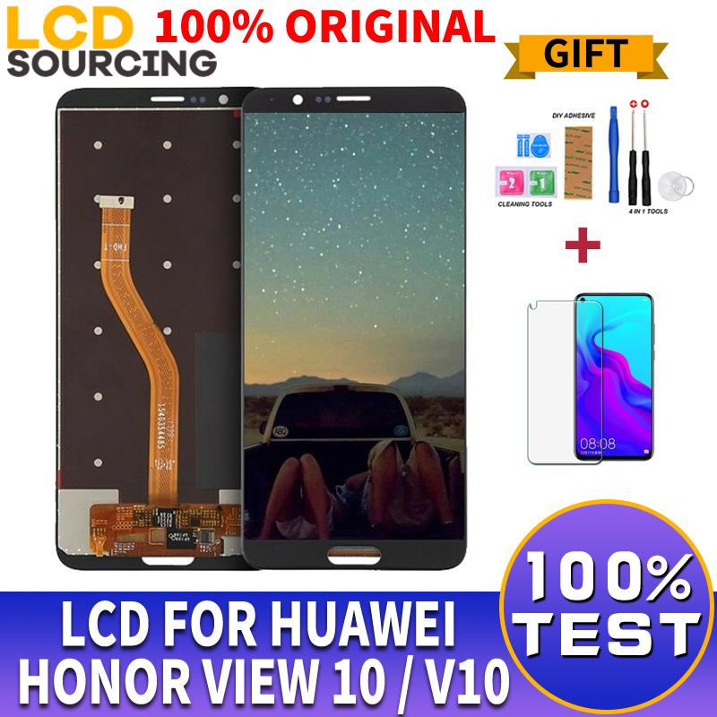 100% ORIGINAL LCD 5,99 "Für Huawei honor Ansicht 10 LCD Touch Screen Digitizer Montage Screen Panel Für honor V10 display Ersetzen