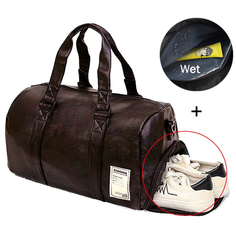 Bolso de cuero para gimnasio y deportes al aire libre para hombre y mujer, bolsa de viaje multifunción para entrenamiento, Fitness, Yoga, XA918WD