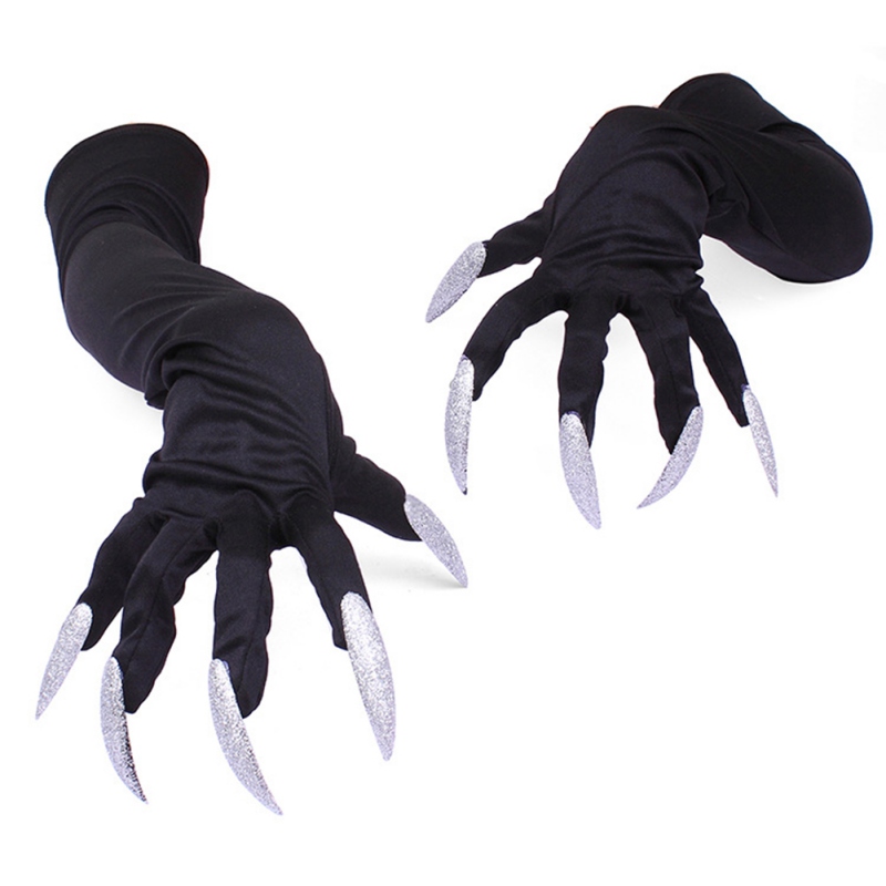 Fietsen Handschoen Halloween Cosplay Props Lange Vingernagel Klauw Melk Zijde Handschoen Punk Witte Nagels Fiets Handschoen